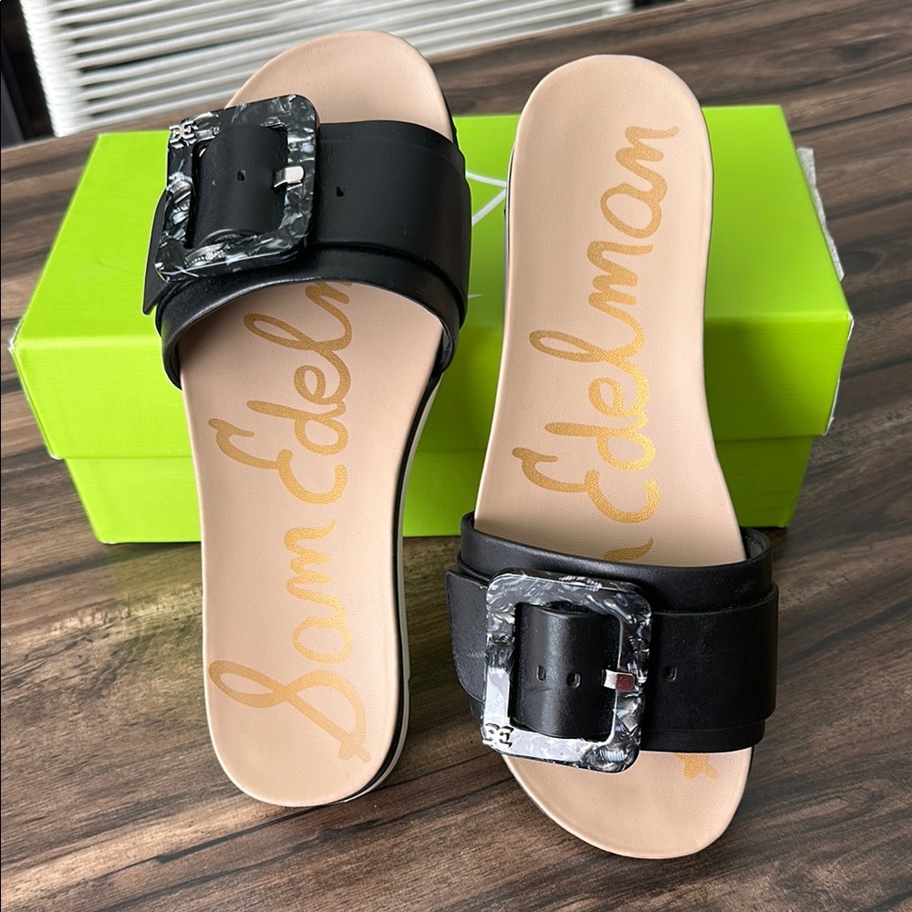 Sam Edelman Black Sandals Sleek Design